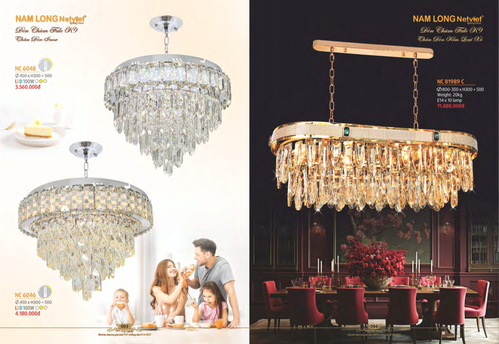 Bảng giá đèn trang trí Nam Long